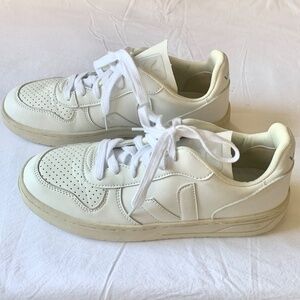 VEJA V-10 CWL Leather Sneakers White Men's 9